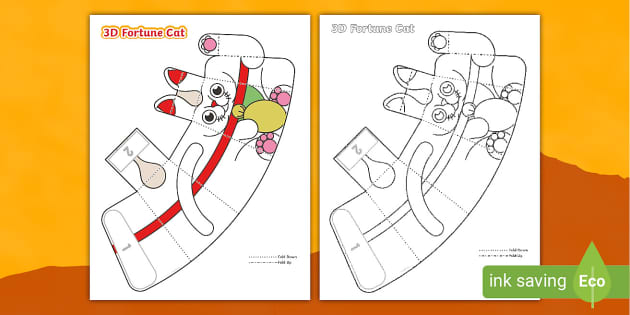 Lunar new year d fortune cat paper craft englishmandarin