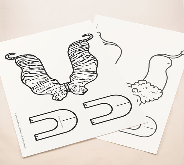 Big wild cats coloring paper craft