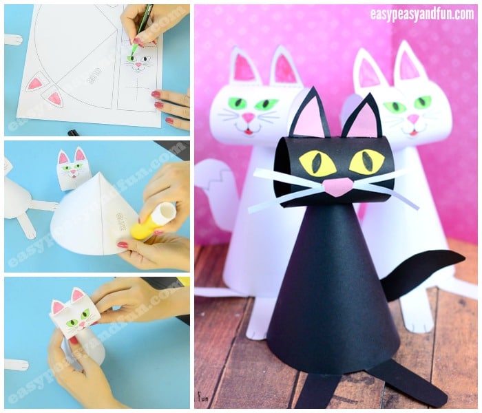 Paper cat craft template