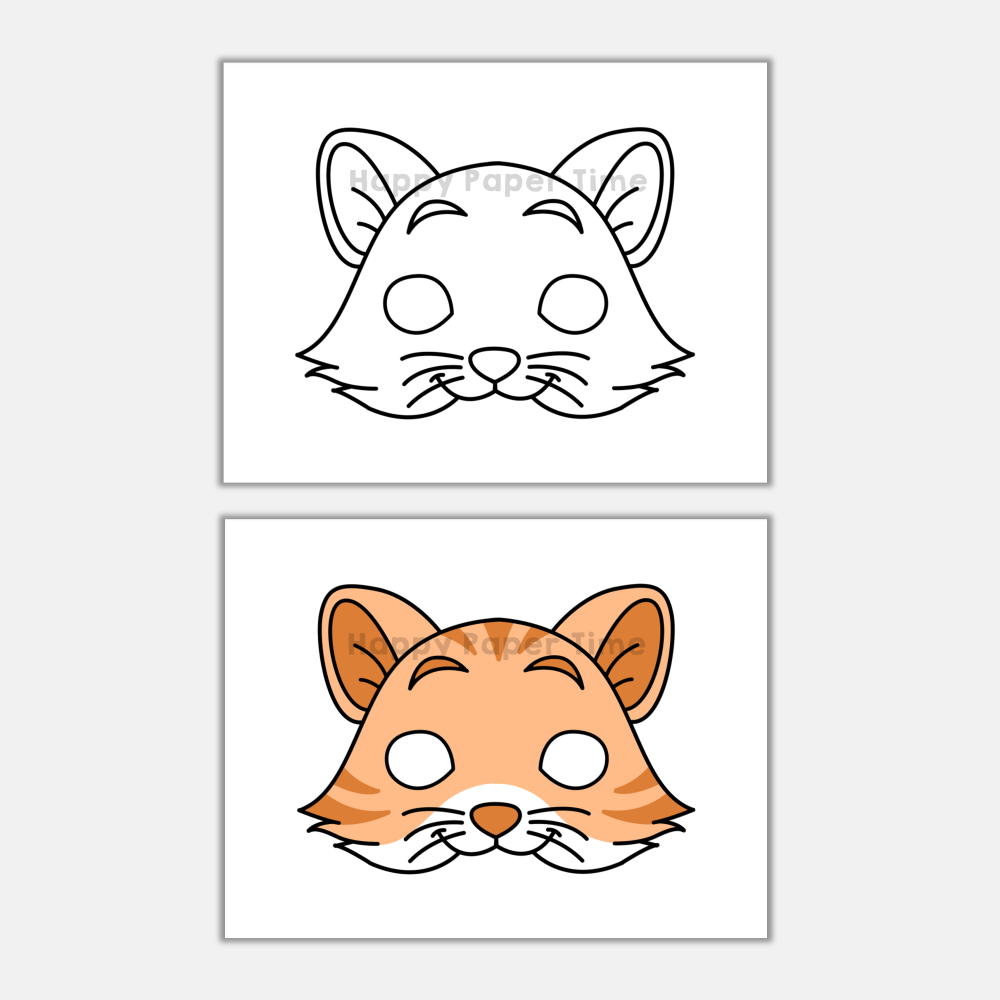 Cat paper masks printable pet animal coloring costume craft activity template made by teachers