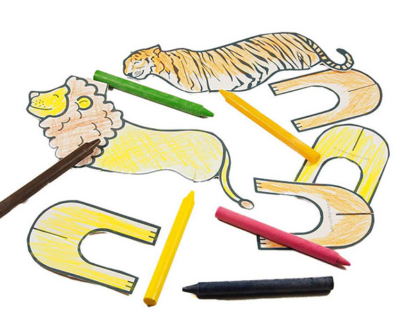 Big wild cats coloring paper craft