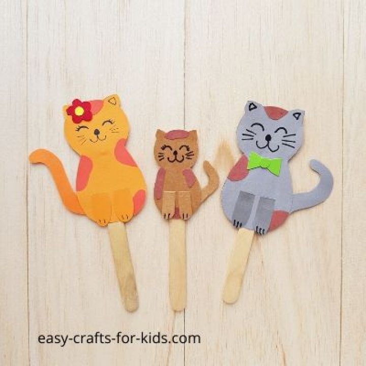 How to make cat puppet craft â cutest cat crafts for kids