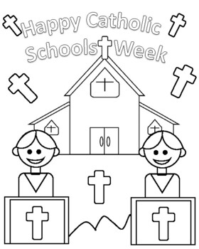Catholic schools week coloring pages by rosa restituyo tpt