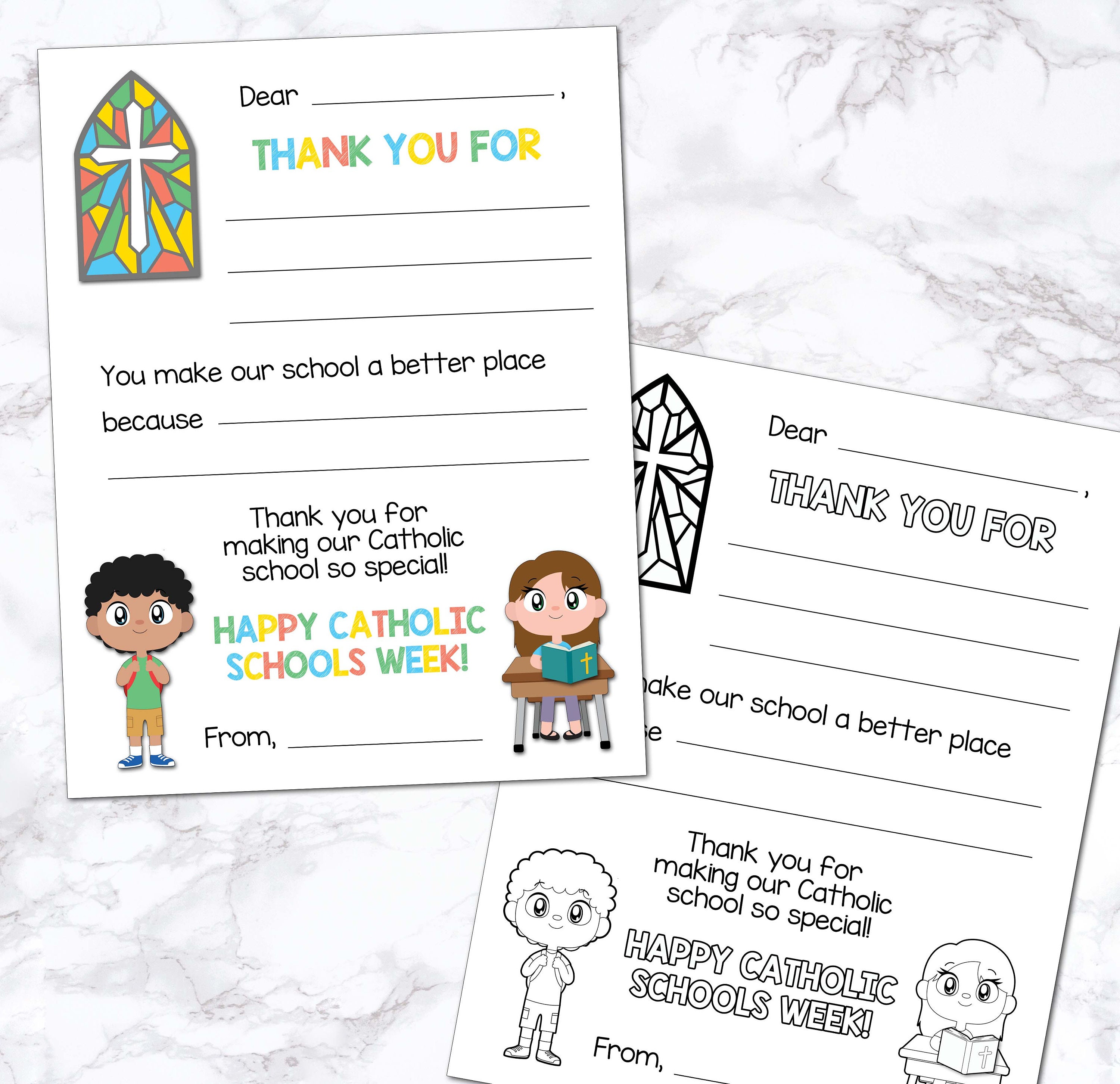 Catholic schools week school staff thank you cards school staff thank you card printable catholic schools week activities download now