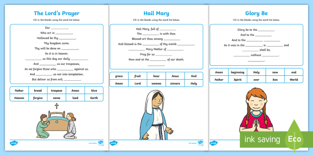 Catholic schools week prayer worksheets resources