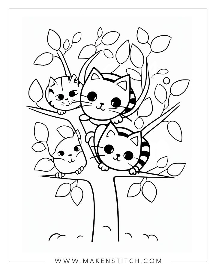 Free cat coloring pages for kids