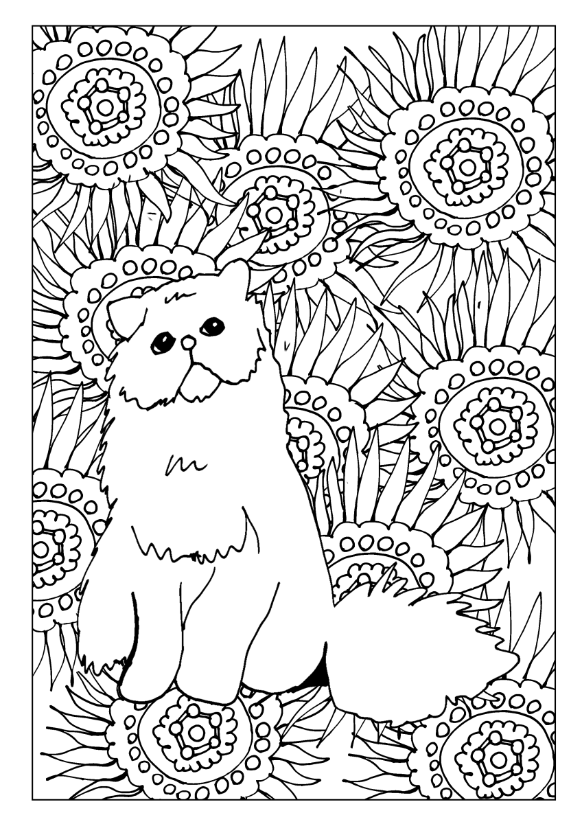 Free printable cat coloring pages for kids