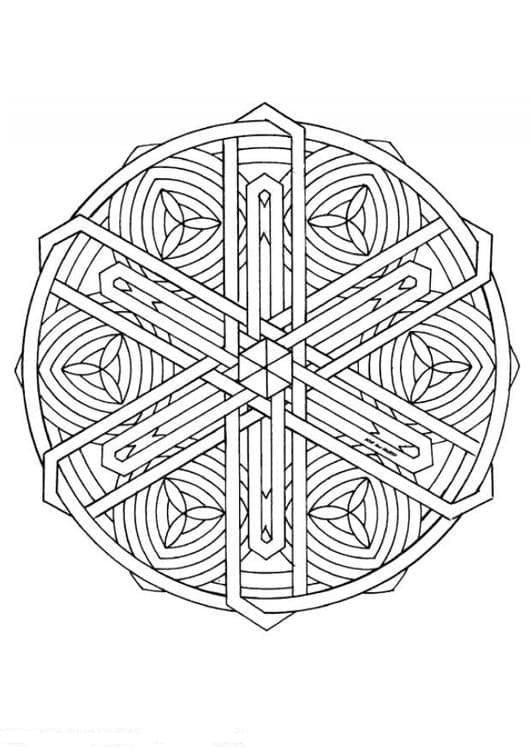 Printable mandala celtic knot coloring page
