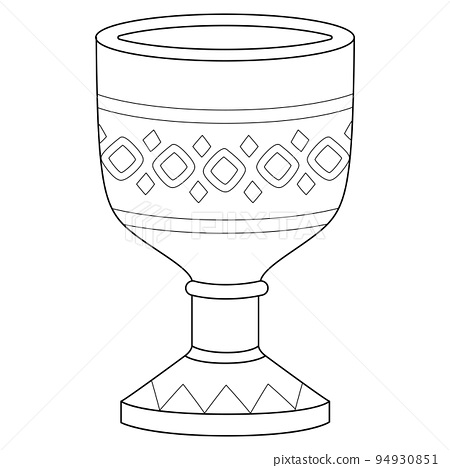 Kwanzaa unity cup isolated coloring page for kids