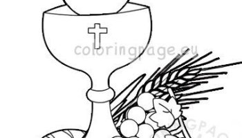 Chalice template first communion coloring page
