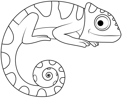 Chameleon coloring page free printable coloring pages