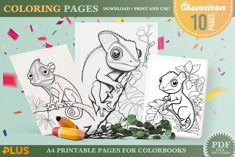 Chameleon coloring pages