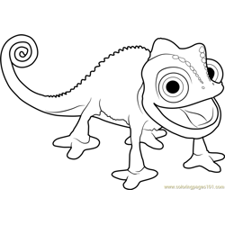 Pascal the chameleon coloring page for kids