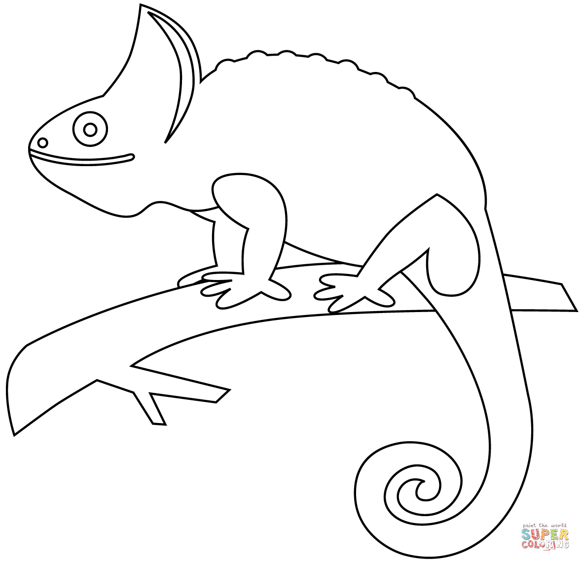 Chameleon coloring page free printable coloring pages
