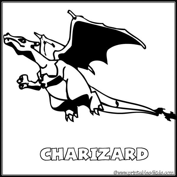 Pokemon charizard coloring page â printables for kids â free word search puzzles coloring pages and other activities