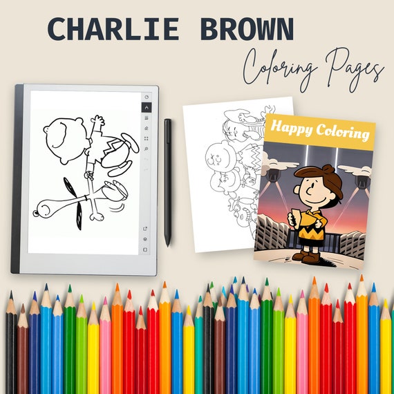 Charlie brown coloring pages printable kids activity classic cartoon characters instant download high