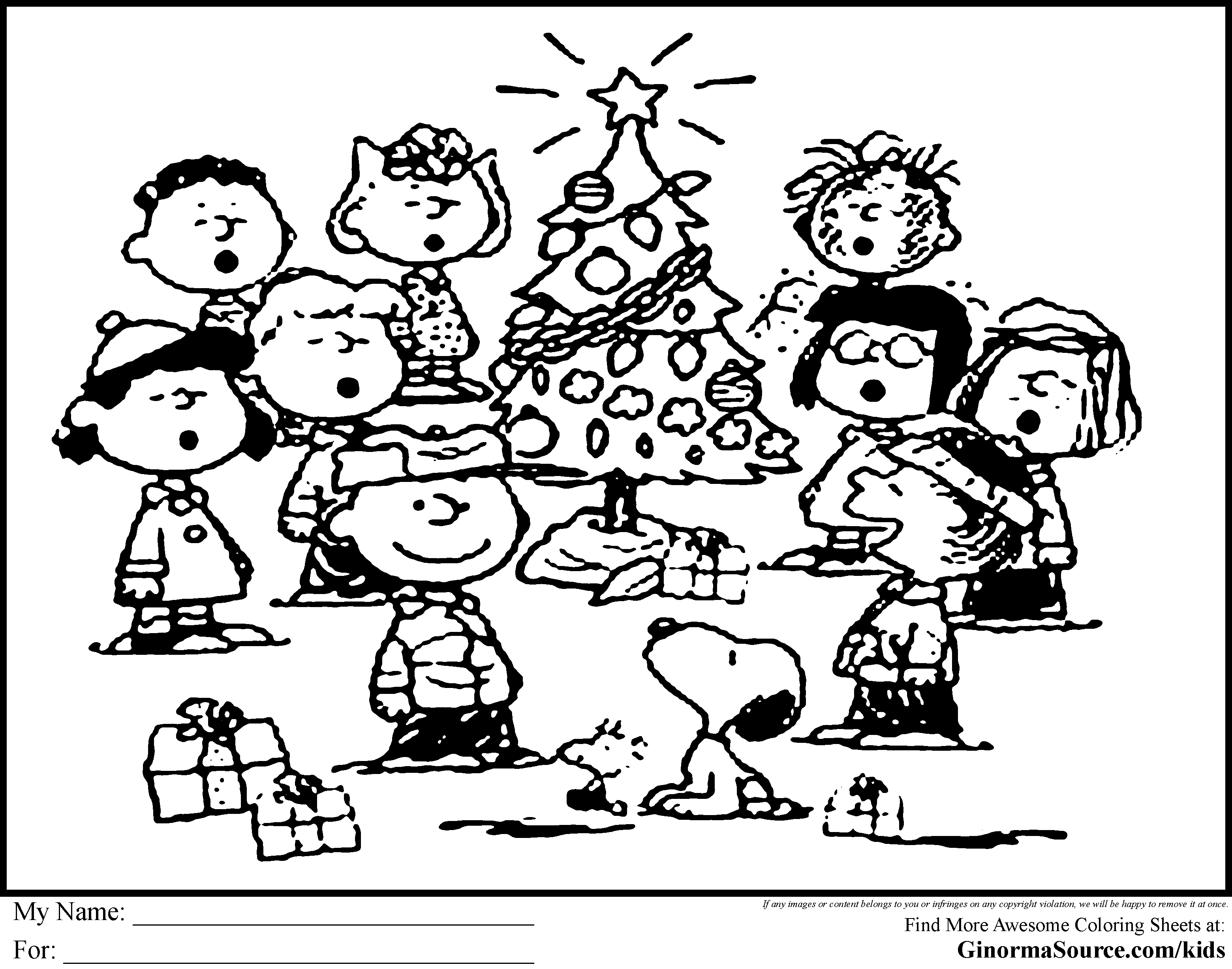 Charlie brown christmas coloring pages