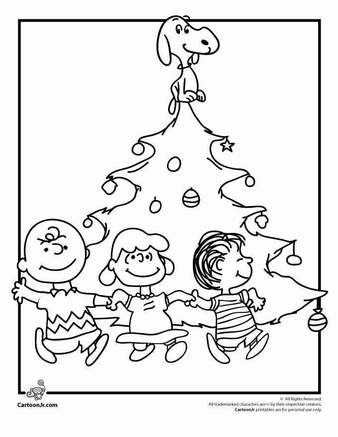 Printable peanuts christmas coloring pages