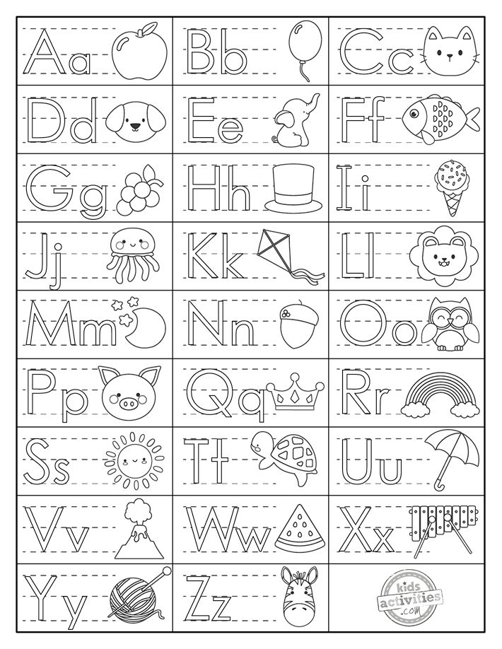 Alphabet printable chart coloring pages preschool activities printable preschool writing printable preschool worksheets