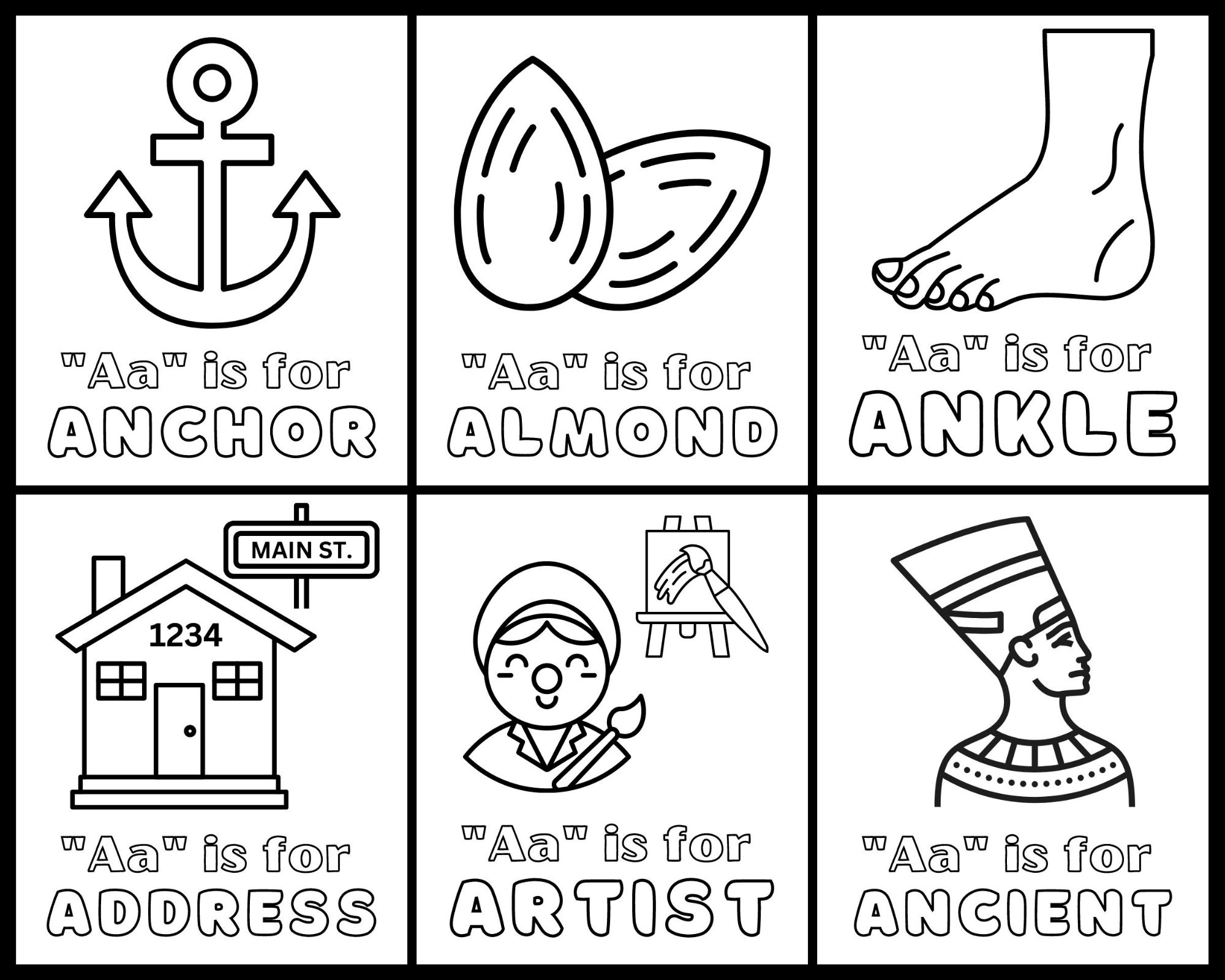 Awesome letter a coloring pages printable pdf for kids