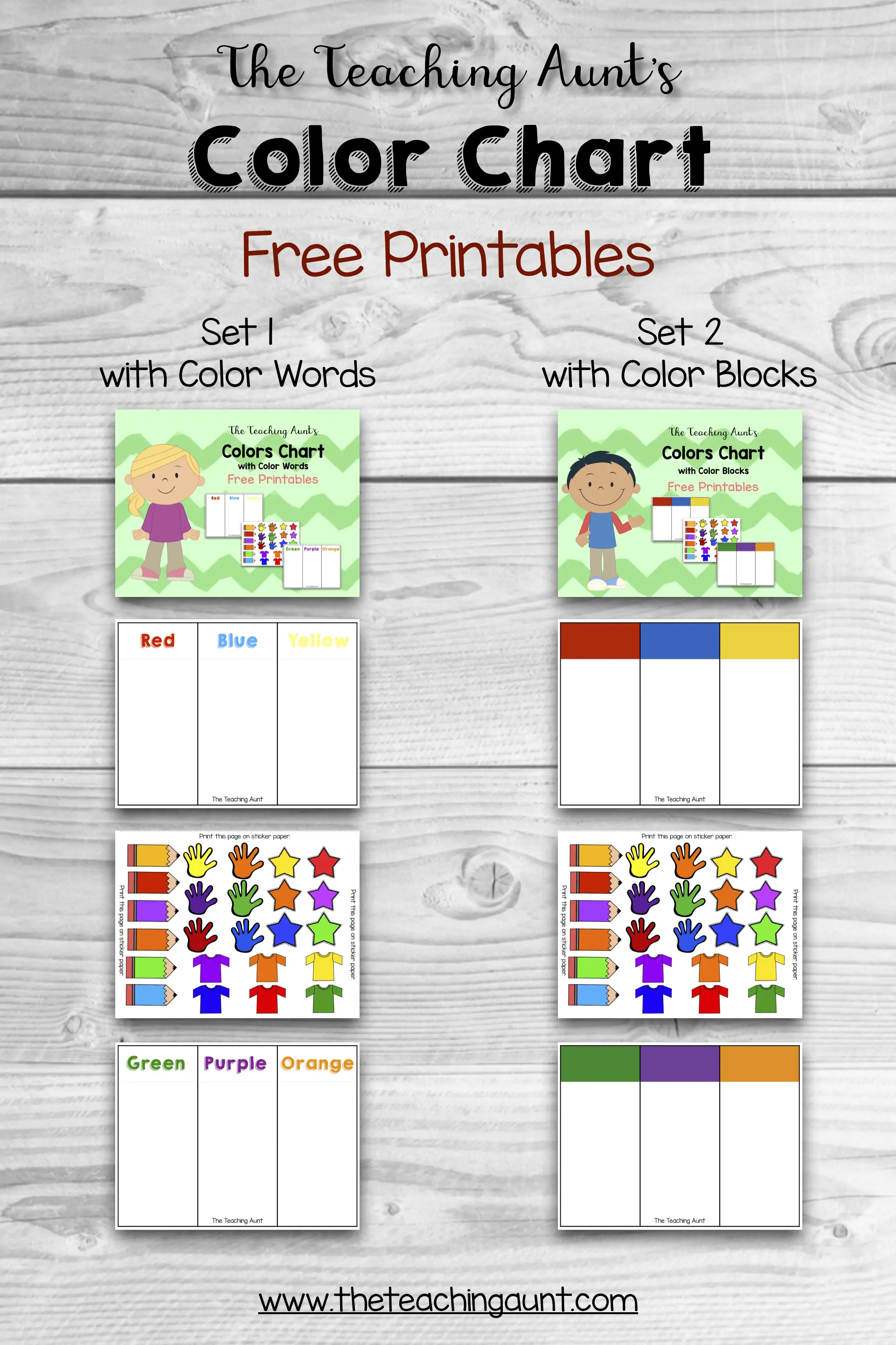 Color charts for toddlers and preschoolers free printable