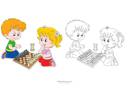 Match up coloring pages â chess