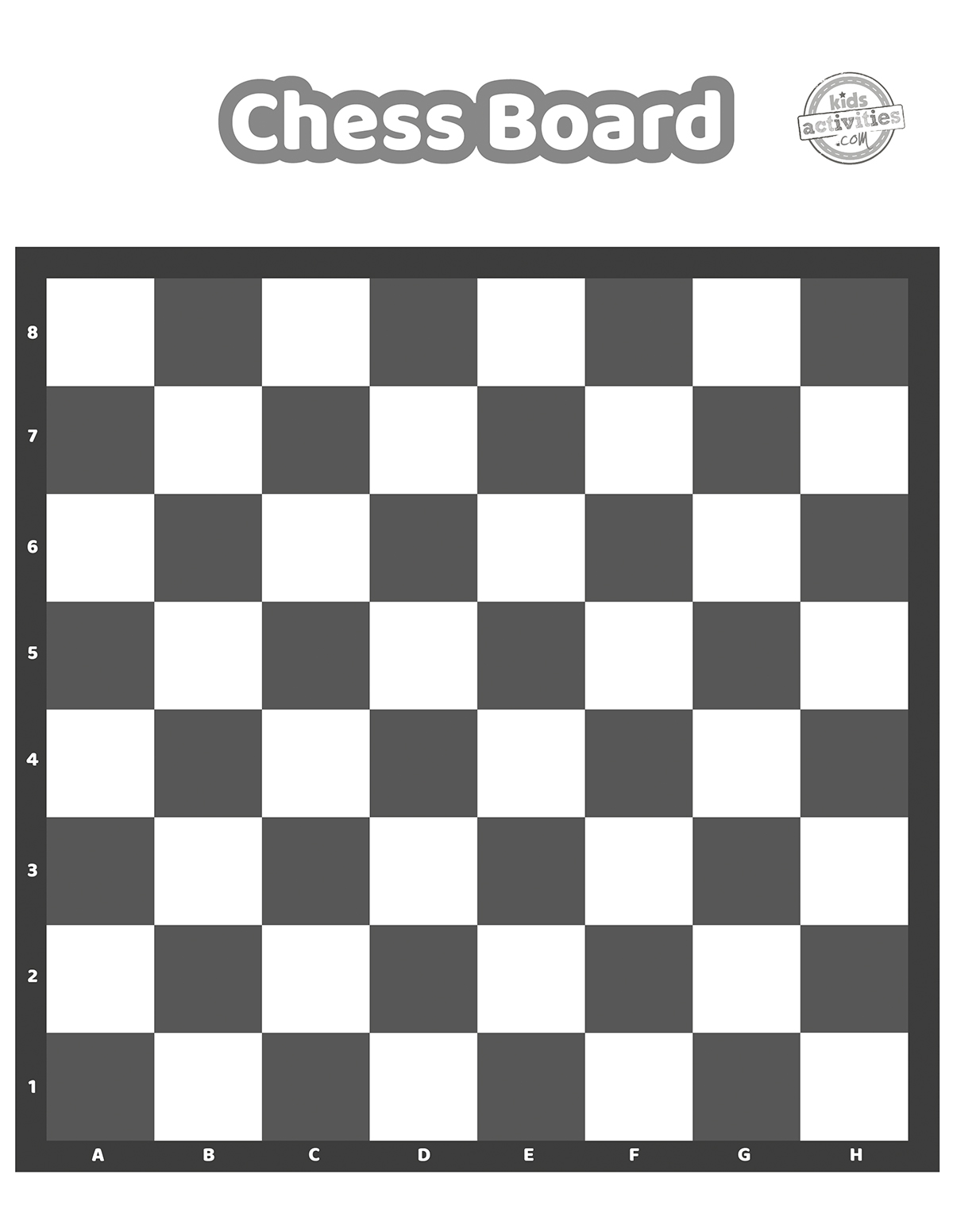 Free printable chess board and chess pieces kids activities blog