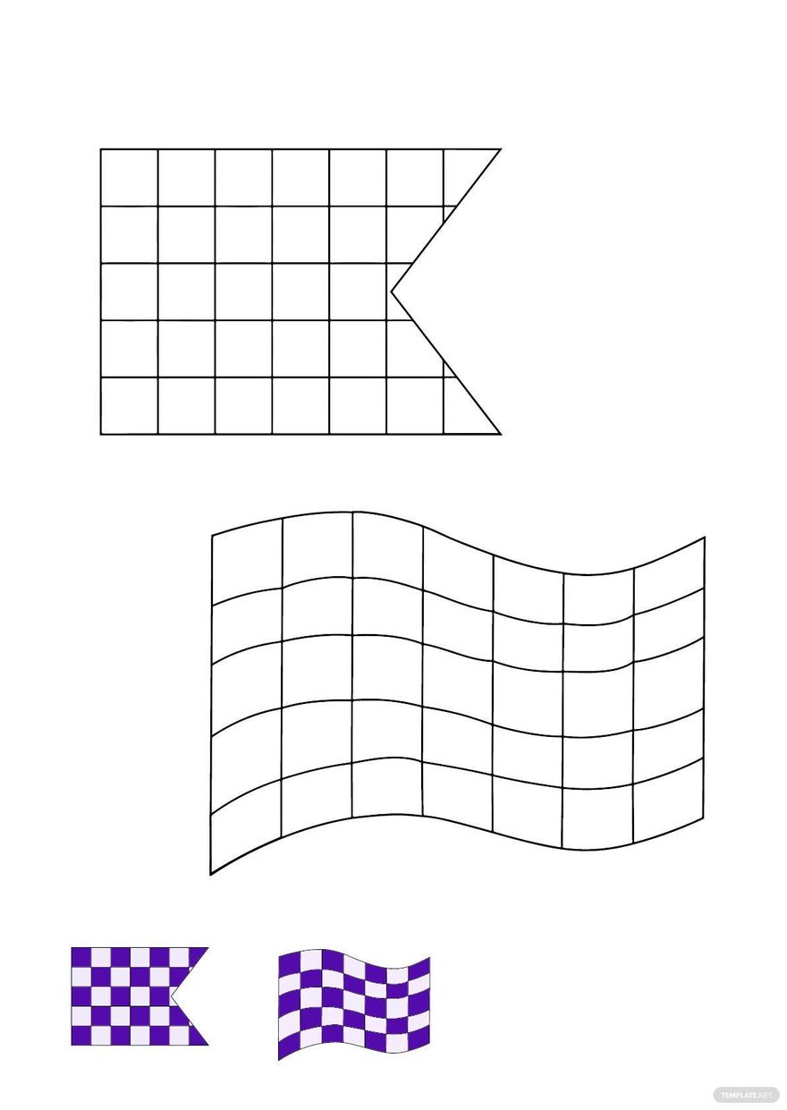 Free purple checkered flag coloring page