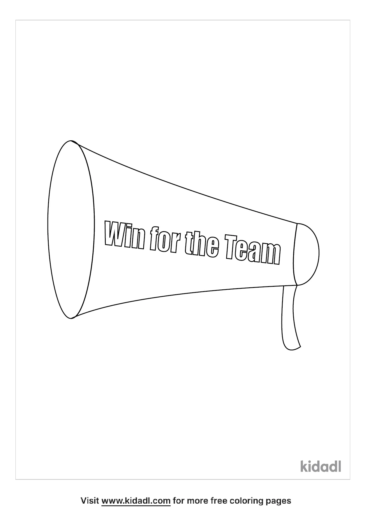 Free cheerleader megaphone coloring page coloring page printables