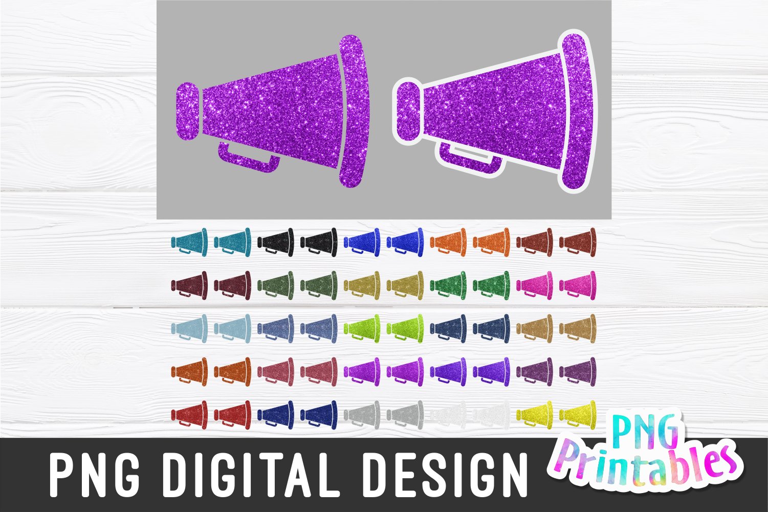 Glitter png cheer megaphone