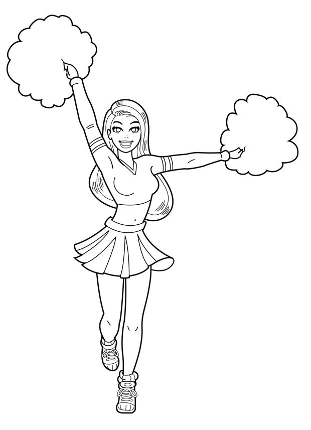 Printable cheerleading coloring pages