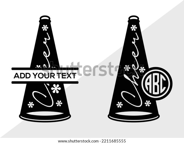 Cheer megaphone monogram svg printable vector stock vector royalty free