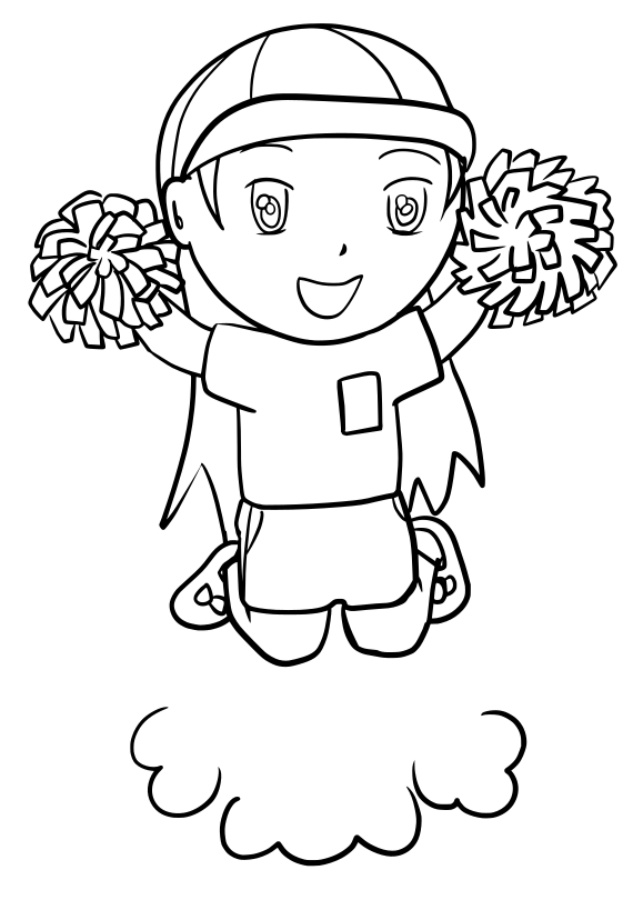 Cheerleader drawing for coloring page free printable nurieworld