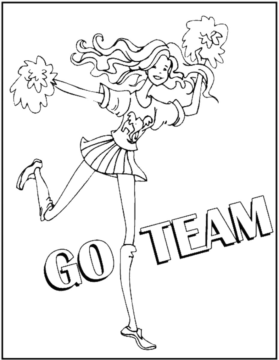 Cheerleading coloring pages â birthday printable