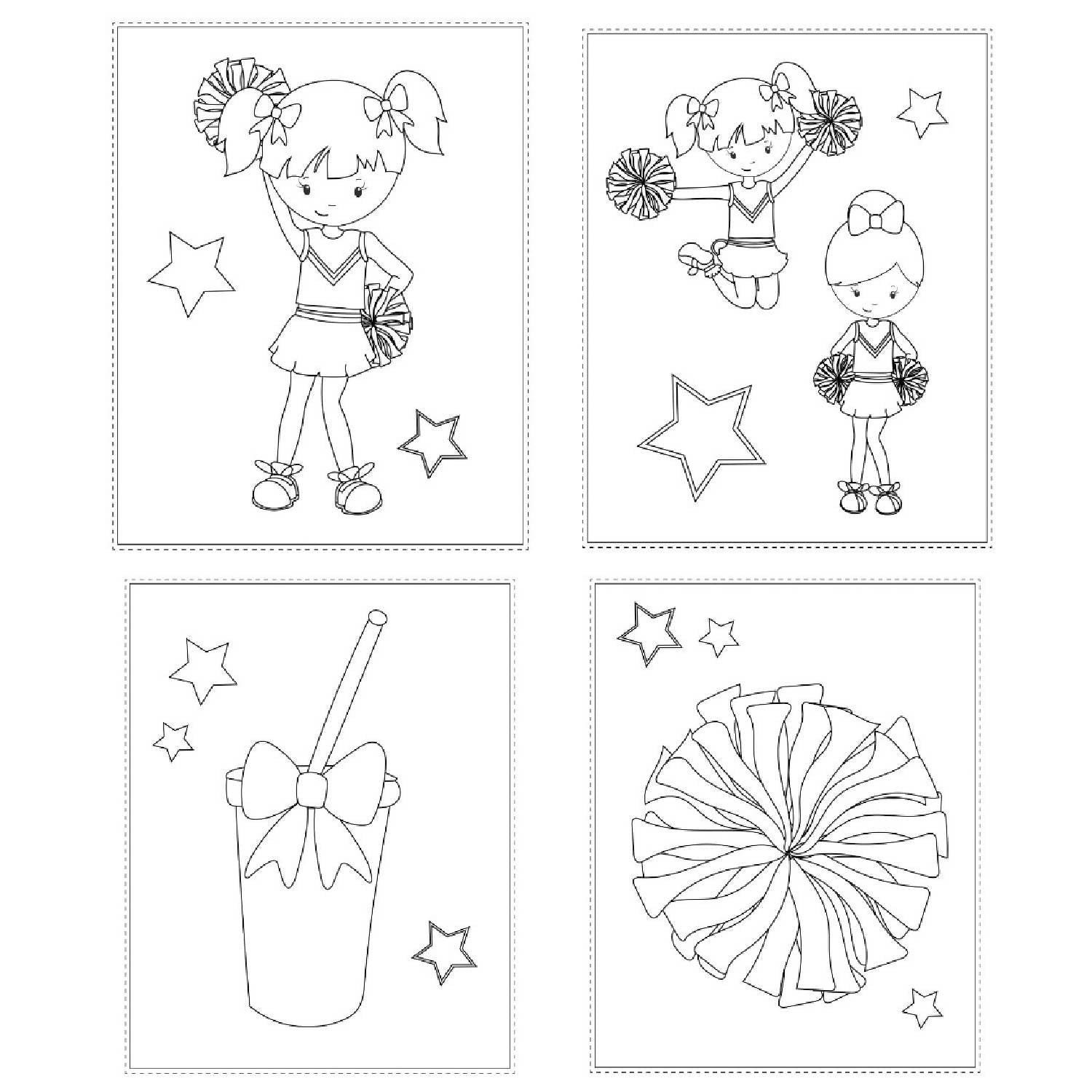 Cheerleader coloring pages lb vellum bristol paper kids colori â