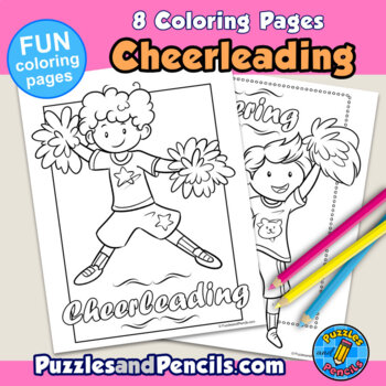 Cheerleading coloring pages pages to color kids activities series
