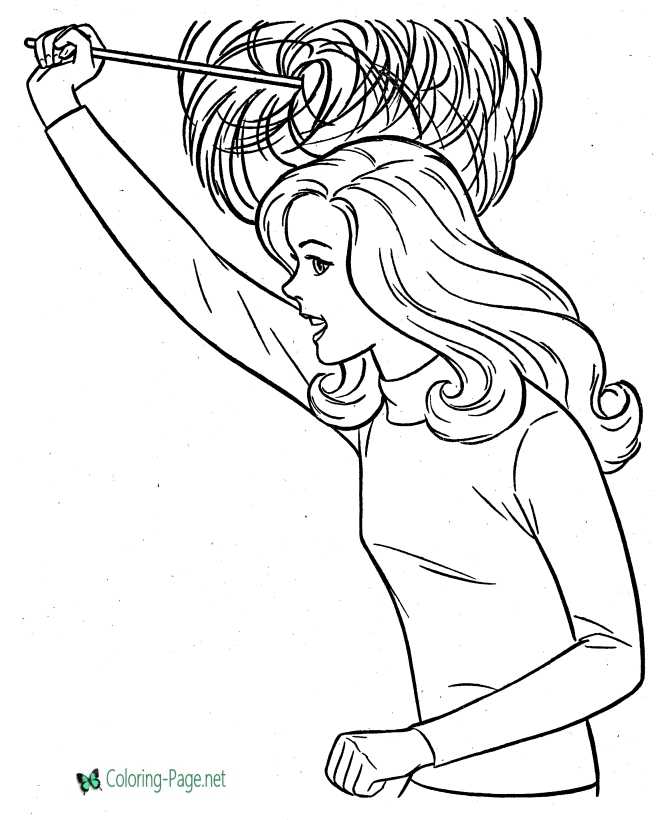 Cheerleader coloring page