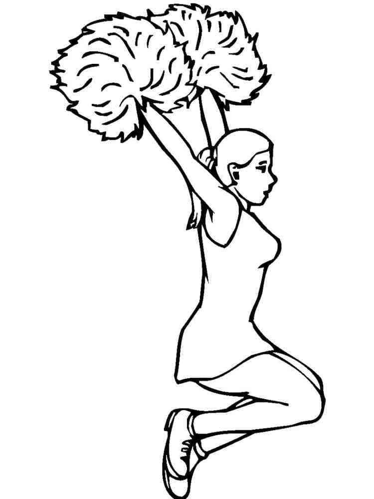 Cheerleader free coloring page