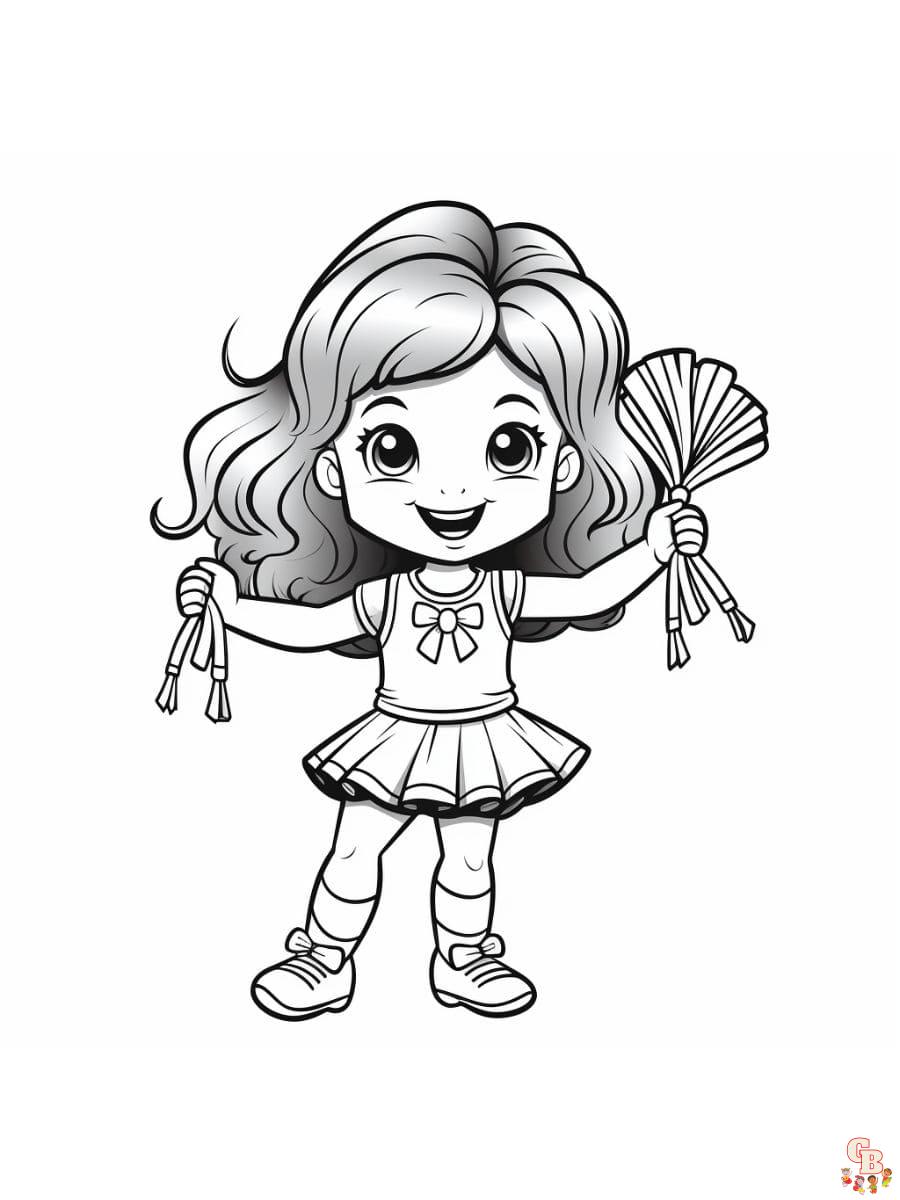 Printable cheerleader coloring pages free for kids and adults