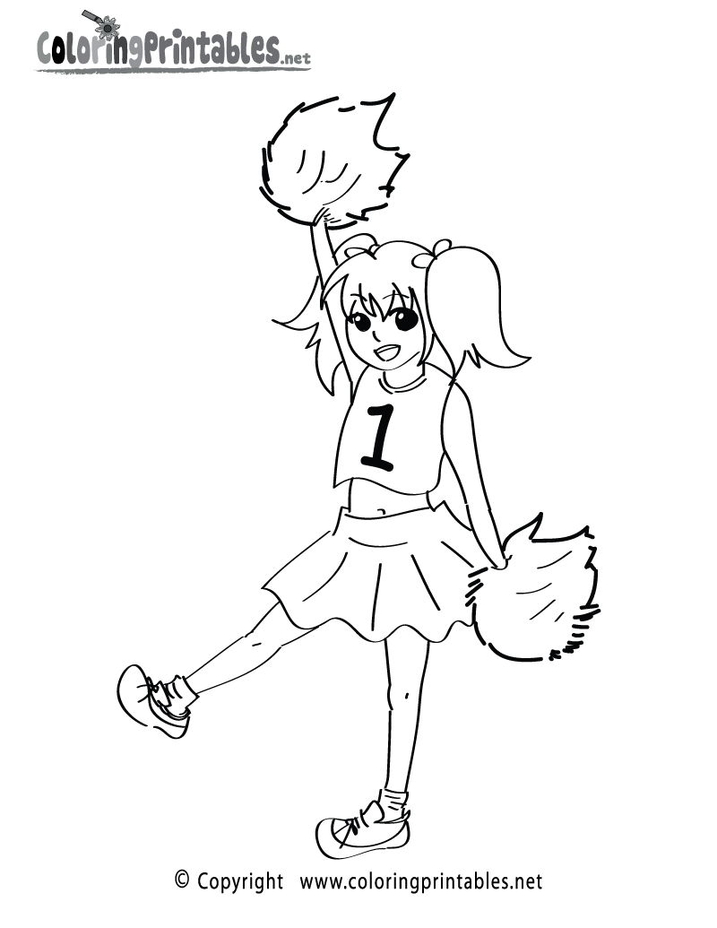 Free printable cheerleading coloring page