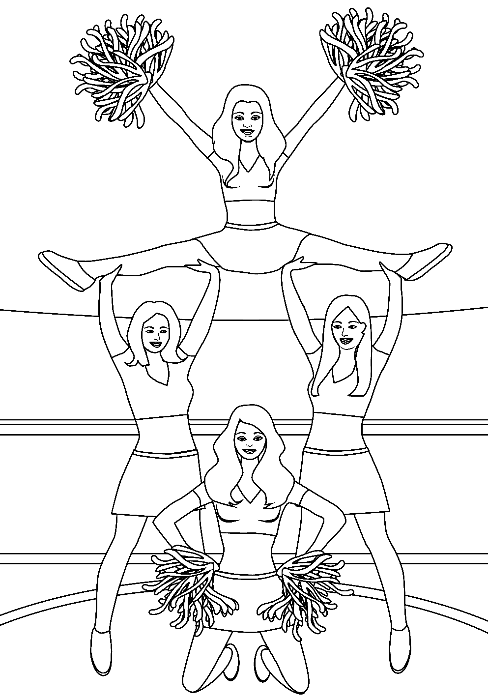 Cheerleading coloring pages printable for free download