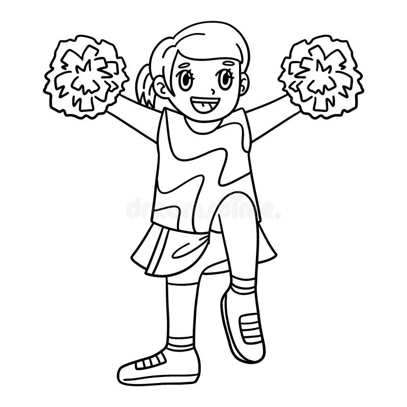 Cheerleader coloring stock illustrations â cheerleader coloring stock illustrations vectors clipart
