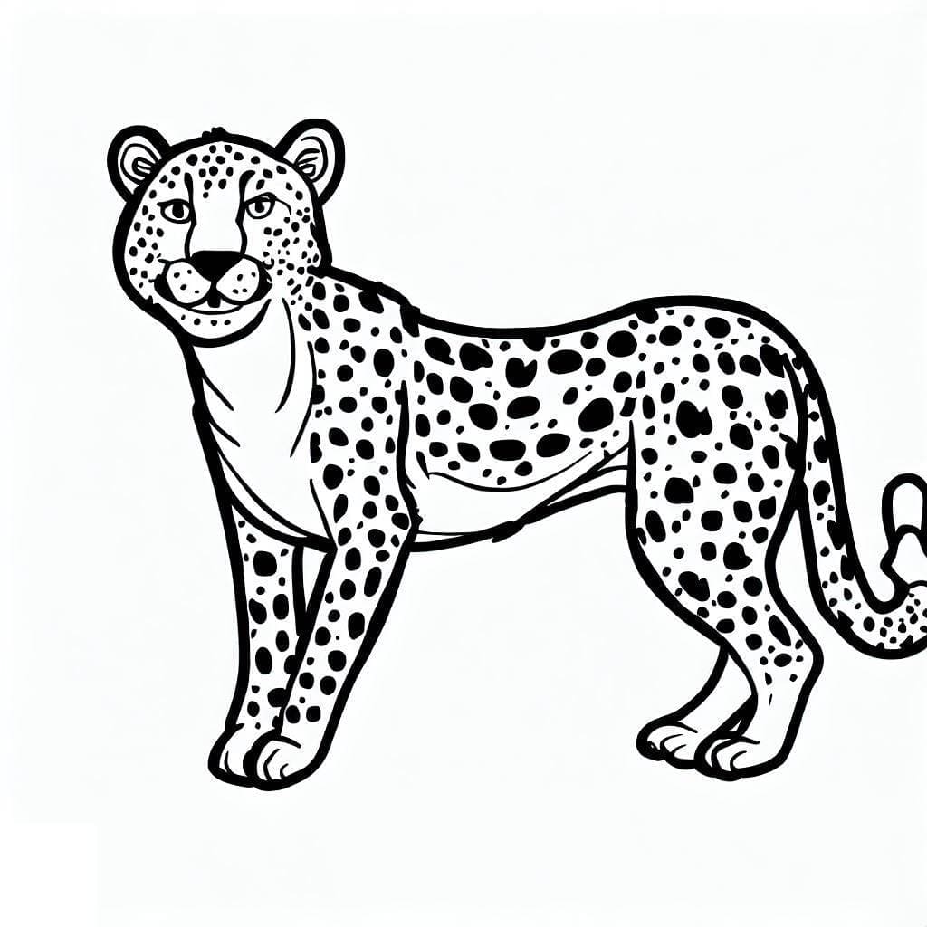 Printable cheetah coloring page