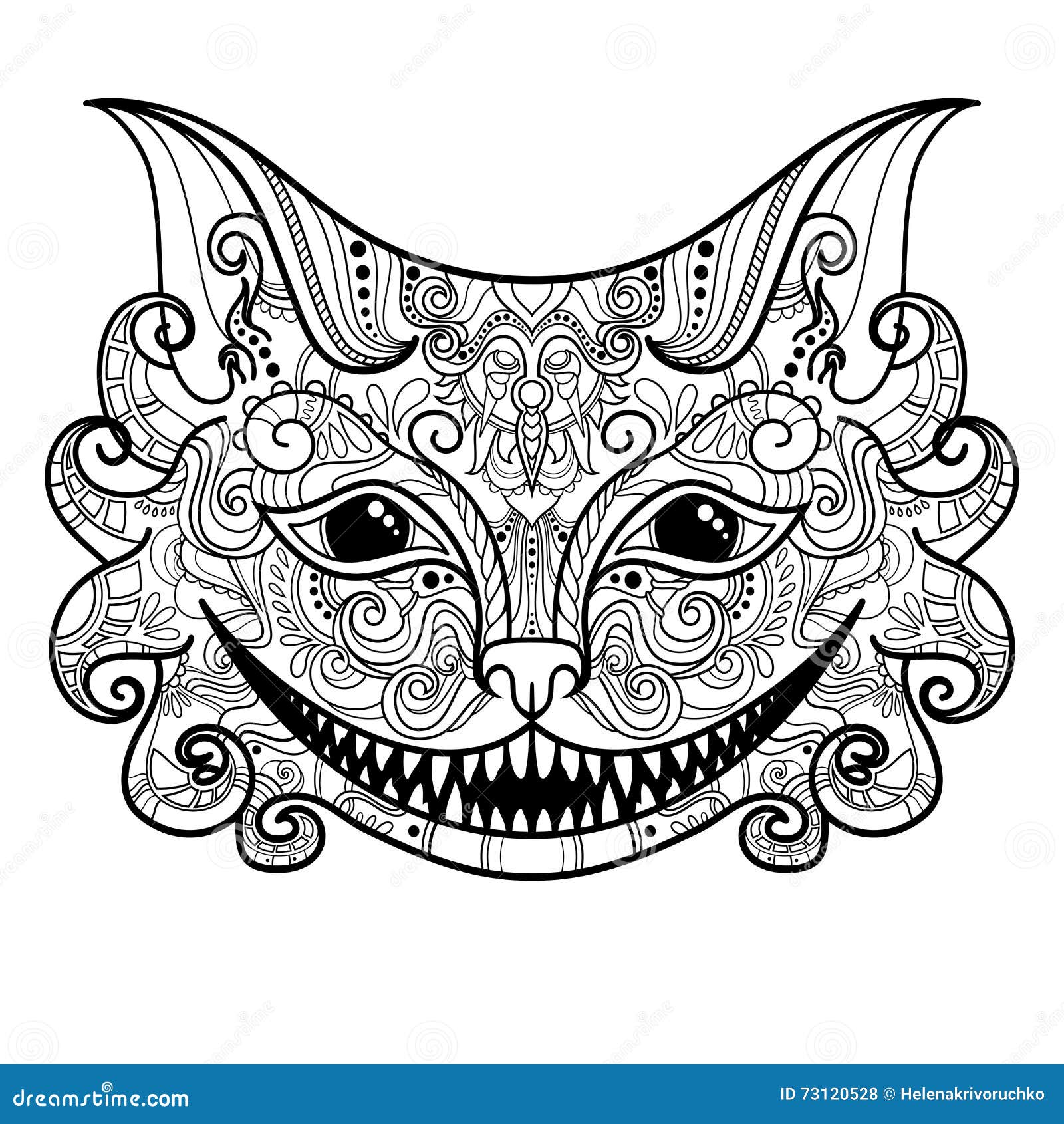 Vector decorative cheshire cat stock vector