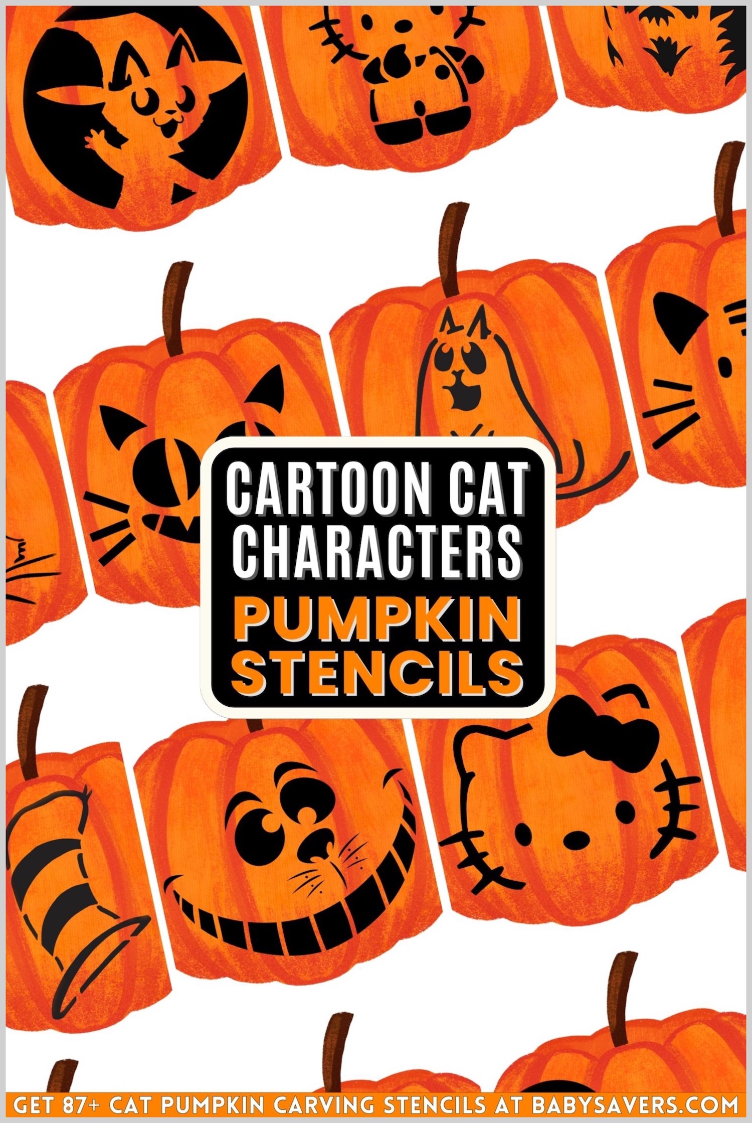 Free cat pumpkin carving stencils