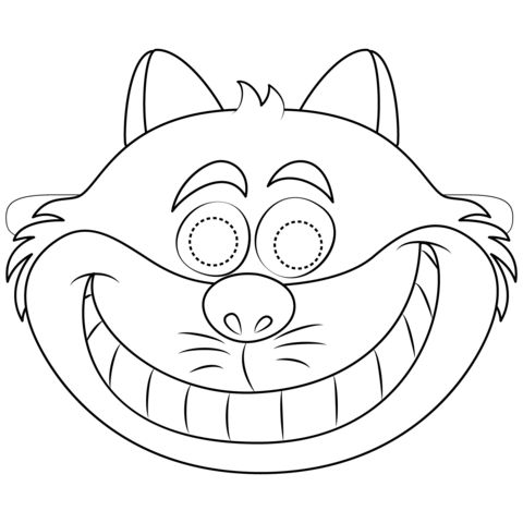 Cheshire cat mask coloring page free printable coloring pages free printable coloring cat coloring page