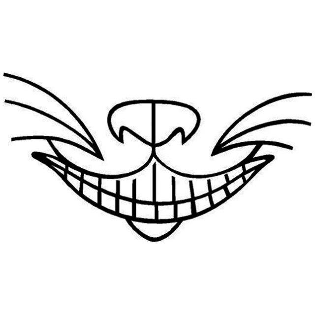 Cm cheshire cat grin funny animal car stickers classic creative window body decorative sticker c
