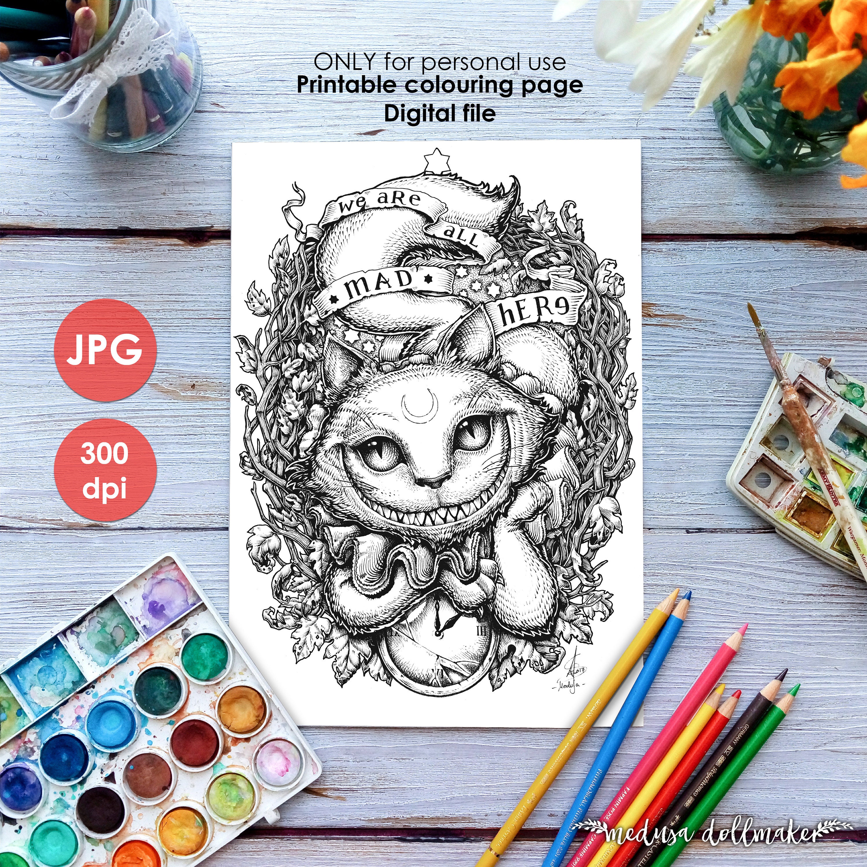 Cheshire cat drawing
