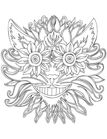 Cheshire cat zentangle coloring page free printable coloring pages