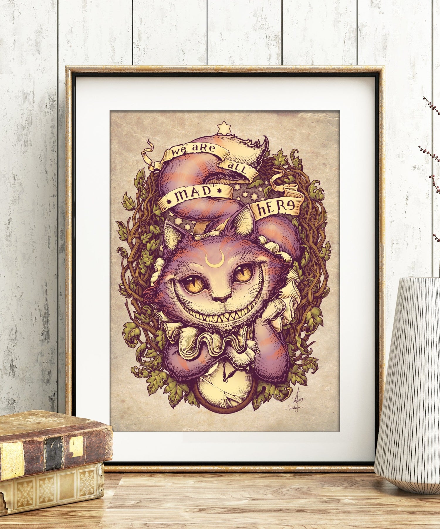 Cheshire cat digital printable art medusa dollmaker folk tales â